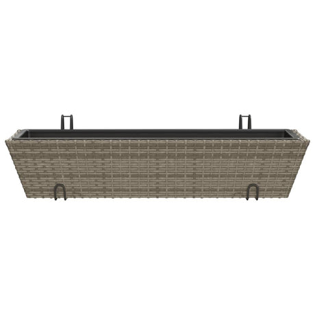 Planters With Hooks 2 Pcs Poly Rattan