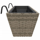 Planters With Hooks 2 Pcs Poly Rattan