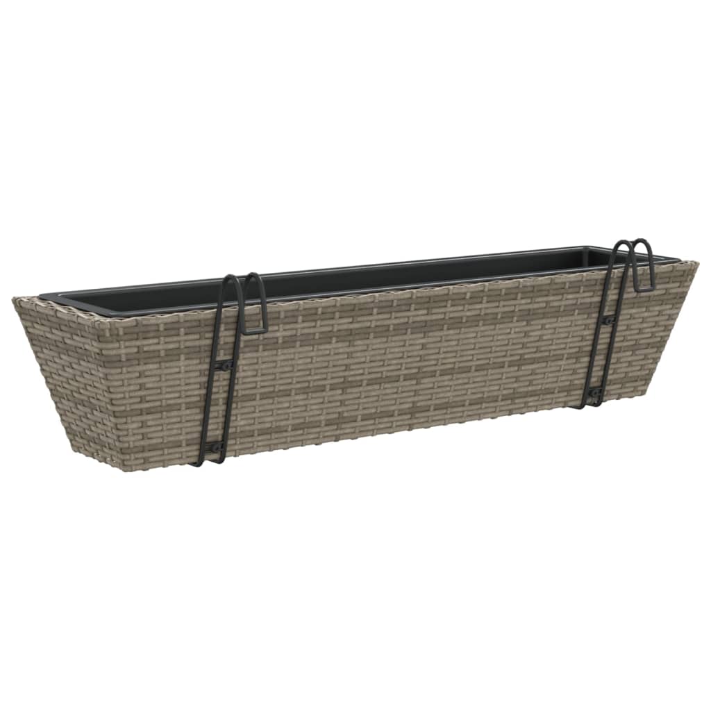 Planters With Hooks 2 Pcs Poly Rattan