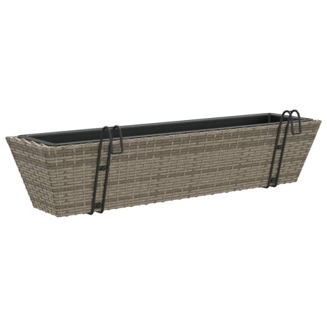 Planters With Hooks 2 Pcs Poly Rattan