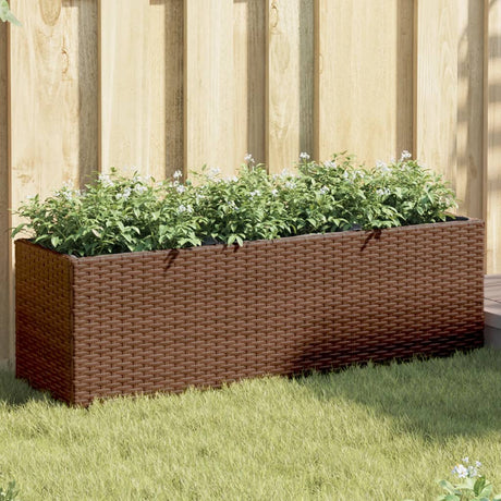 Garden Planter With Wheels And 3 Pots Poly Rattan