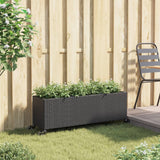Garden Planter With Wheels And 3 Pots Poly Rattan