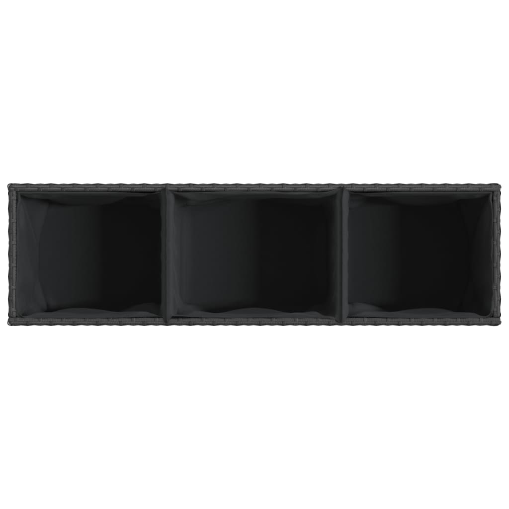 Garden Planter With Wheels And 3 Pots Poly Rattan