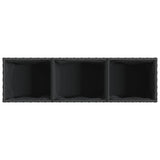 Garden Planter With Wheels And 3 Pots Poly Rattan