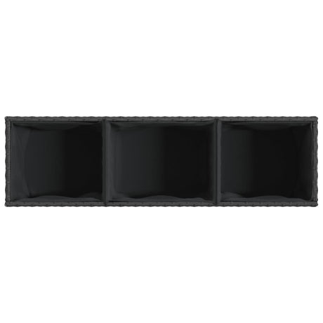 Garden Planter With Wheels And 3 Pots Poly Rattan