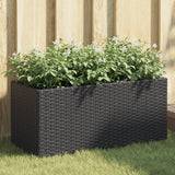 Garden Planter With Wheels And 3 Pots Poly Rattan