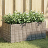 Garden Planter With Wheels And 3 Pots Poly Rattan