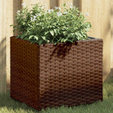 Garden Planter With Wheels And 3 Pots Poly Rattan
