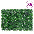   Artificial Shrub Leaf Fence 6 Pcs Green