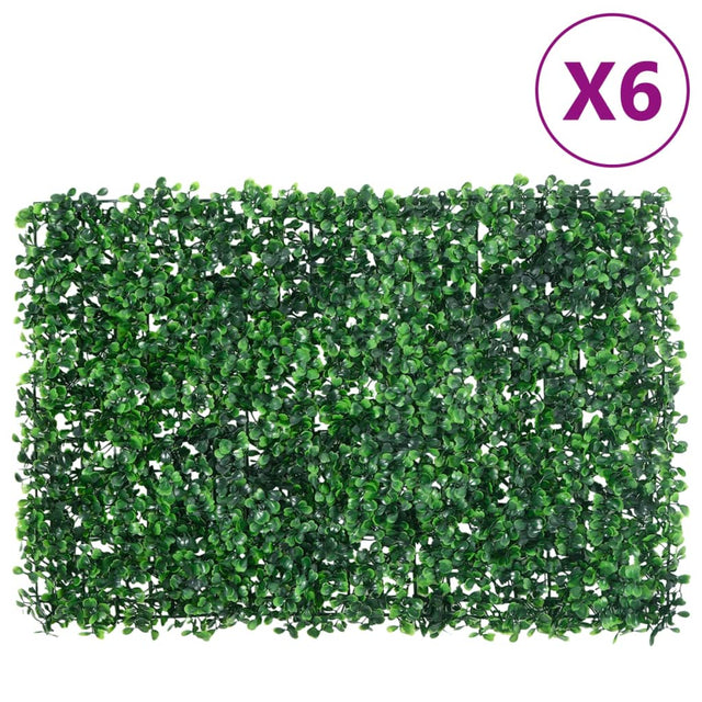   Artificial Shrub Leaf Fence 6 Pcs Green