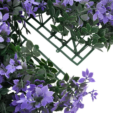   Artificial Leaf Fence 24 Pcs Purple 40X60 Cm