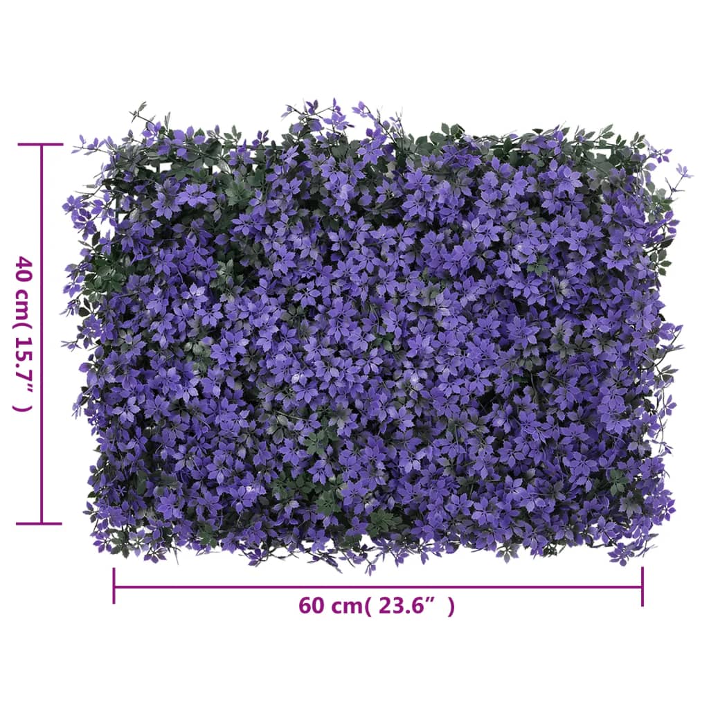   Artificial Leaf Fence 24 Pcs Purple 40X60 Cm
