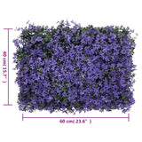   Artificial Leaf Fence 24 Pcs Purple 40X60 Cm