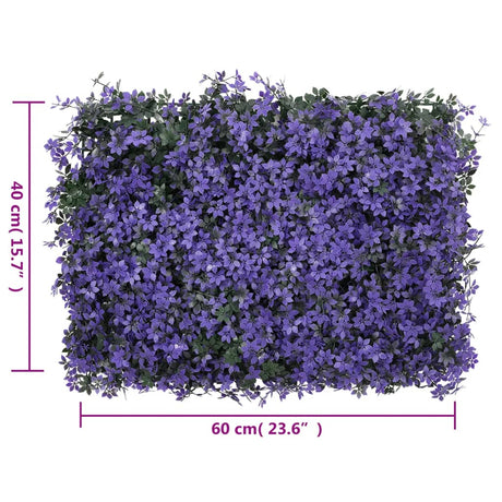   Artificial Leaf Fence 24 Pcs Purple 40X60 Cm