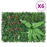   Artificial Plant Fence 6 Pcs Green 40X60 Cm