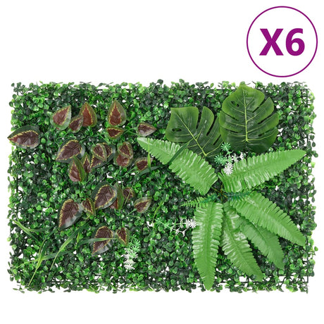   Artificial Plant Fence 6 Pcs Green 40X60 Cm
