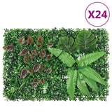   Artificial Plant Fence 6 Pcs Green 40X60 Cm