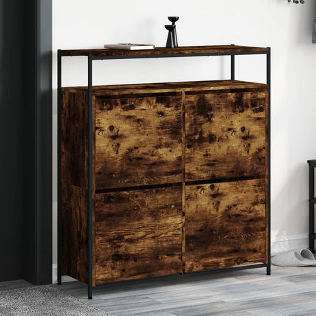 Shoe Cabinet With 4 Flip-Drawers 100X34X112 Cm