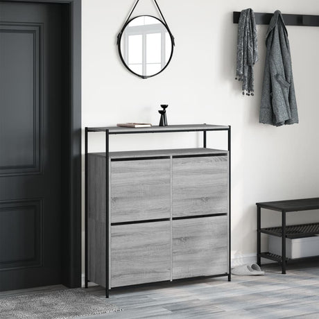 Shoe Cabinet With 4 Flip-Drawers 100X34X112 Cm