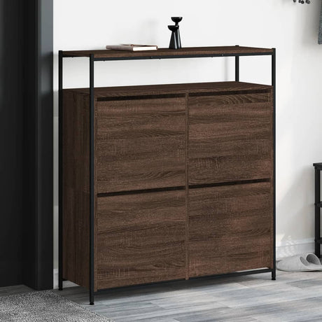 Shoe Cabinet With 4 Flip-Drawers 100X34X112 Cm