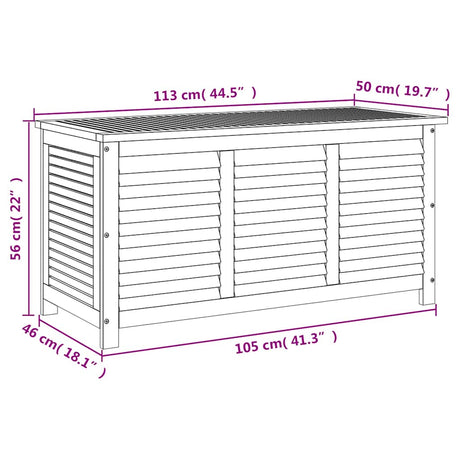 Garden Storage Box With Louver Solid Wood Acacia