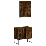 2 Piece Bathroom Cabinet Set Engineered Wood