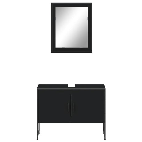 2 Piece Bathroom Cabinet Set Engineered Wood