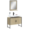 2 Piece Bathroom Cabinet Set Engineered Wood