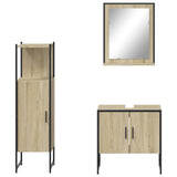 3 Piece Bathroom Cabinet Set Engineered Wood