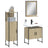 3 Piece Bathroom Cabinet Set Engineered Wood