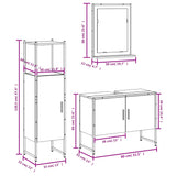 3 Piece Bathroom Cabinet Set Engineered Wood