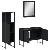3 Piece Bathroom Cabinet Set Engineered Wood