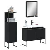 3 Piece Bathroom Cabinet Set Engineered Wood