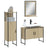 3 Piece Bathroom Cabinet Set Engineered Wood