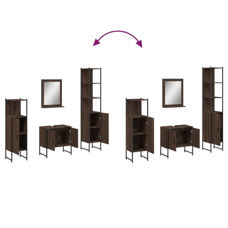 4 Piece Bathroom Cabinet Set Engineered Wood