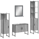 4 Piece Bathroom Cabinet Set Engineered Wood
