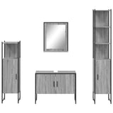 4 Piece Bathroom Cabinet Set Engineered Wood