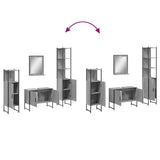 4 Piece Bathroom Cabinet Set Engineered Wood