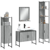 4 Piece Bathroom Cabinet Set Engineered Wood
