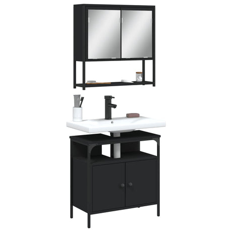2 Piece Bathroom Furniture Set Engineered Wood