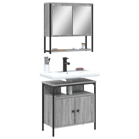 2 Piece Bathroom Furniture Set Engineered Wood