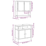 2 Piece Bathroom Furniture Set Engineered Wood