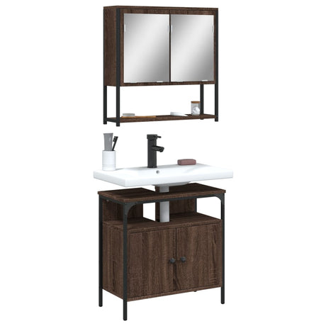 2 Piece Bathroom Furniture Set Engineered Wood