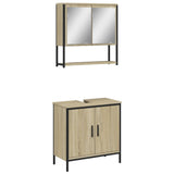 2 Piece Bathroom Furniture Set Engineered Wood