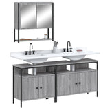 3 Piece Bathroom Furniture Set Engineered Wood