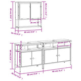 3 Piece Bathroom Furniture Set Engineered Wood