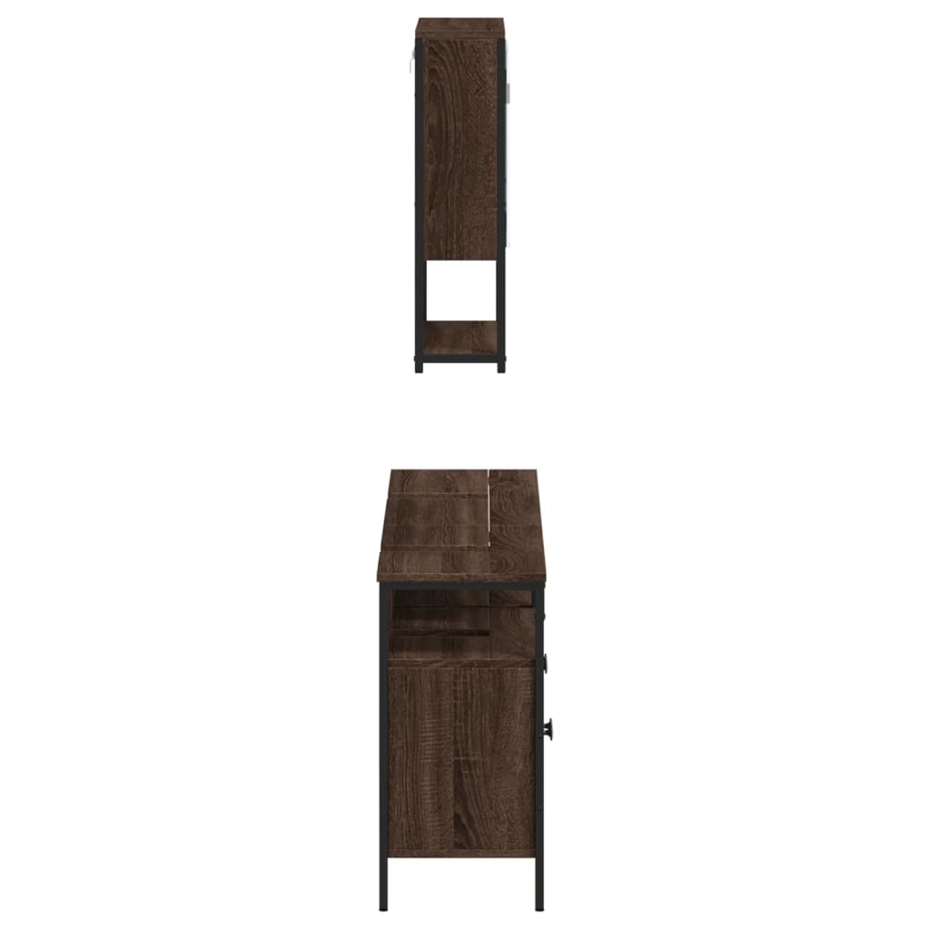 3 Piece Bathroom Furniture Set Engineered Wood