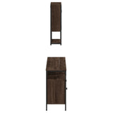 3 Piece Bathroom Furniture Set Engineered Wood