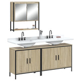 3 Piece Bathroom Furniture Set Engineered Wood