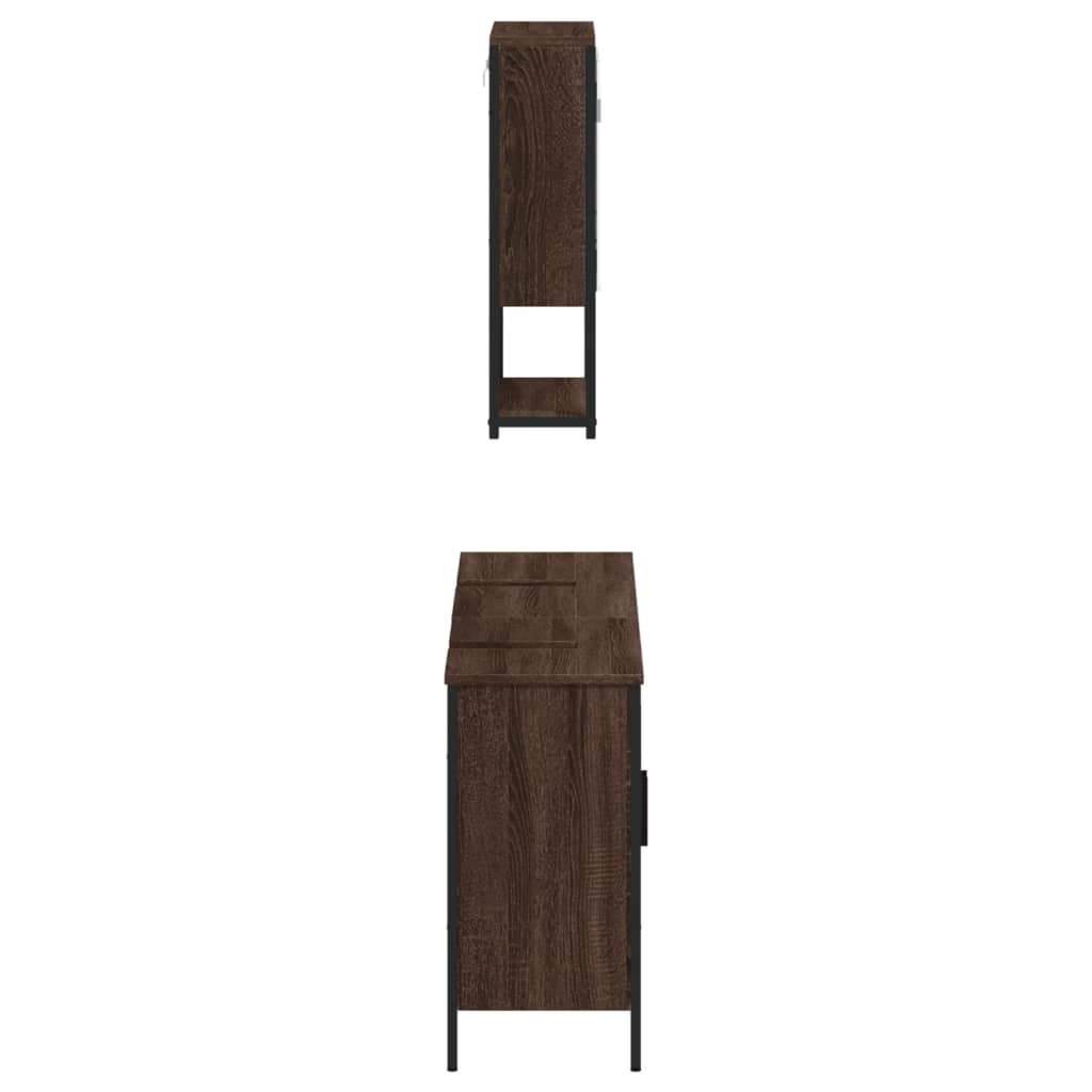 3 Piece Bathroom Furniture Set Engineered Wood